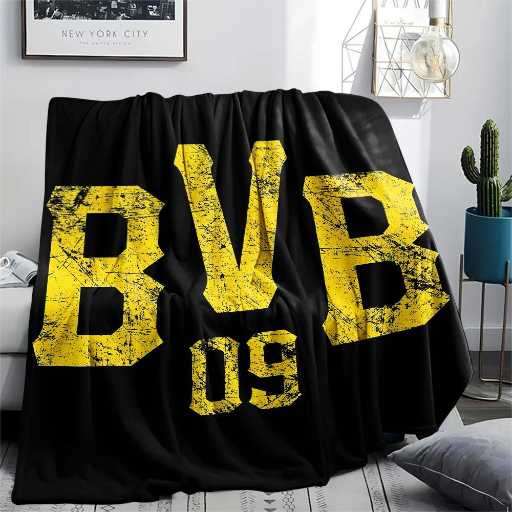 1 шт. Фланелевое одеяло с принтом BVB, Высокое качество, Для всех сезонов, Декор для дома, Тепло и уют, Идеально для рождественских подарков
