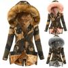 Winter Warm Fashion Womens Camouflage Print Hooded Parka Coat Casual Outwear Military Hooded Fur Coats