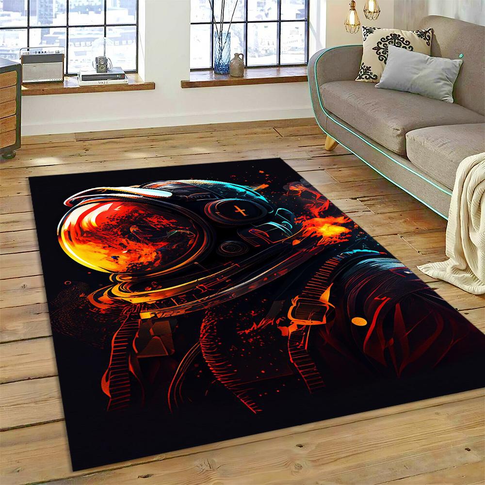 Outer Space Astronaut Universe Spaceman Cartoon Carpet Rug for Home Living Room Bedroom Sofa Doormat Decor,Kid Area Rug Non-slip