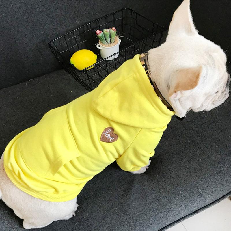 Solid Pet Dog Hoodie Spring Autumn Pets Dogs Clothing French Bulldog Pug Clothes Pet Matching Clothes for Dog Costume Ropa Perro