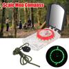 Scale Map Ruler Multifunctional Outdoor Guiding Tool Magnifying Glass For Hiking Camping Survival Luminous Waterproof Compass