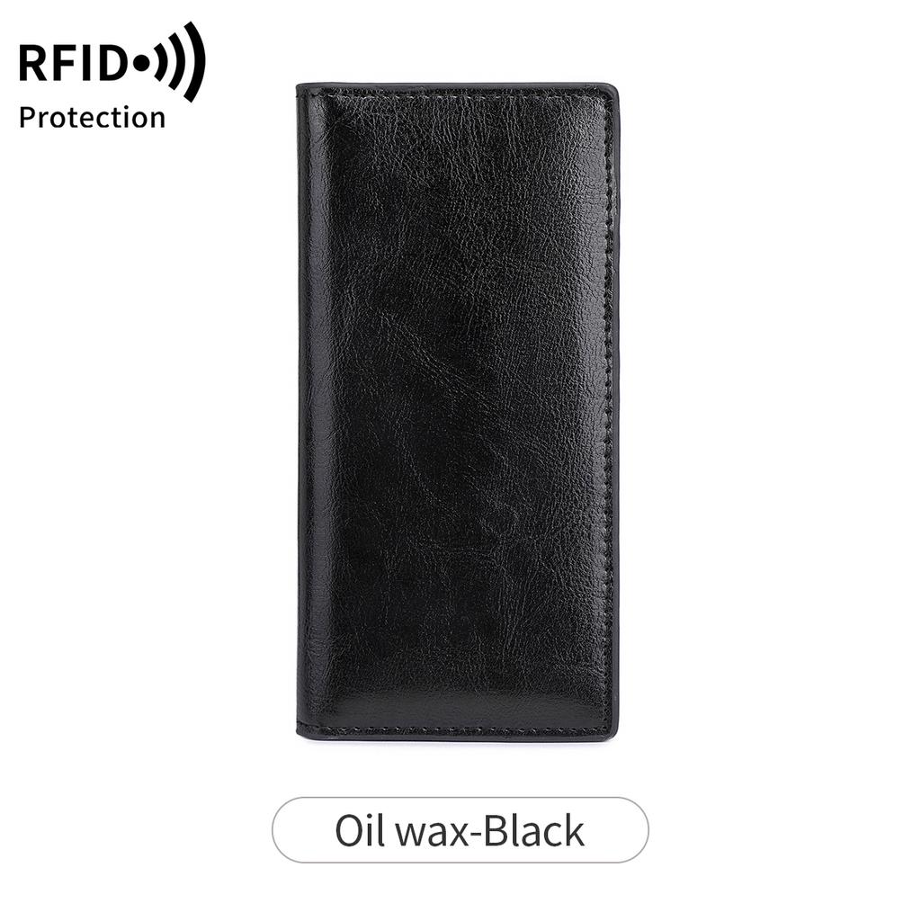 Минималистичный ультратонкий женский кошелек с RFID-защитой, держатель для кредитных карт, складной длинный женский кошелек, однотонный, портативный клатч