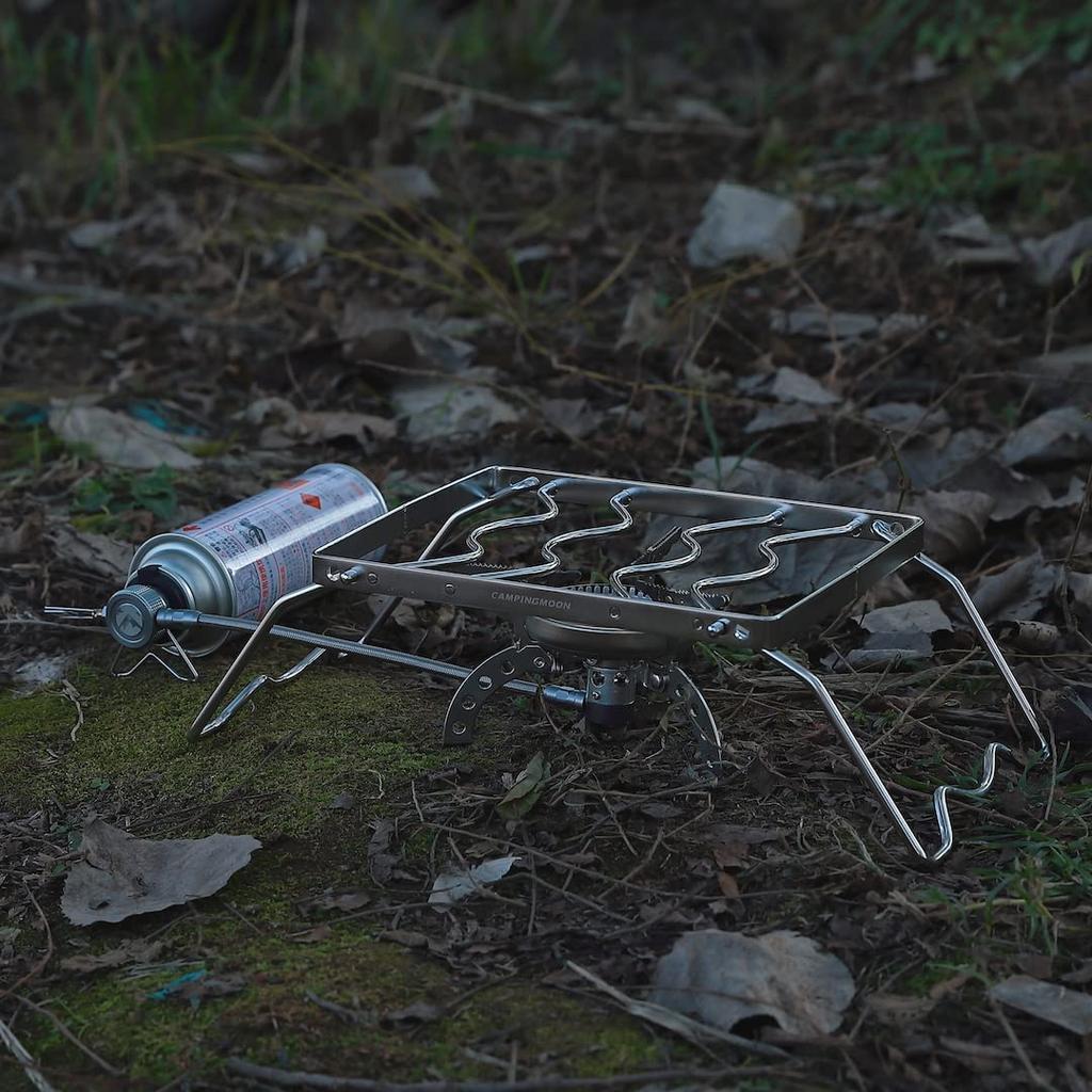 CAMPING MOON Cooktop Stand, 2-Level Height Adjustable, Stove Stand with Storage Bag, 240mm, MS-1012