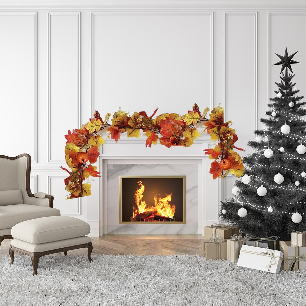 Искусственная гирлянда из кленовых листьев, Светло-зеленая двойная листва клена, Подвесная лоза для дома, свадьбы, вечеринки
