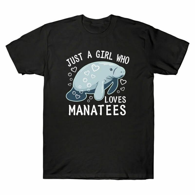 Just A Girl Who Loves Manatees Funny Gift Tee Men's Cotton Short Sleeve T-Shirt