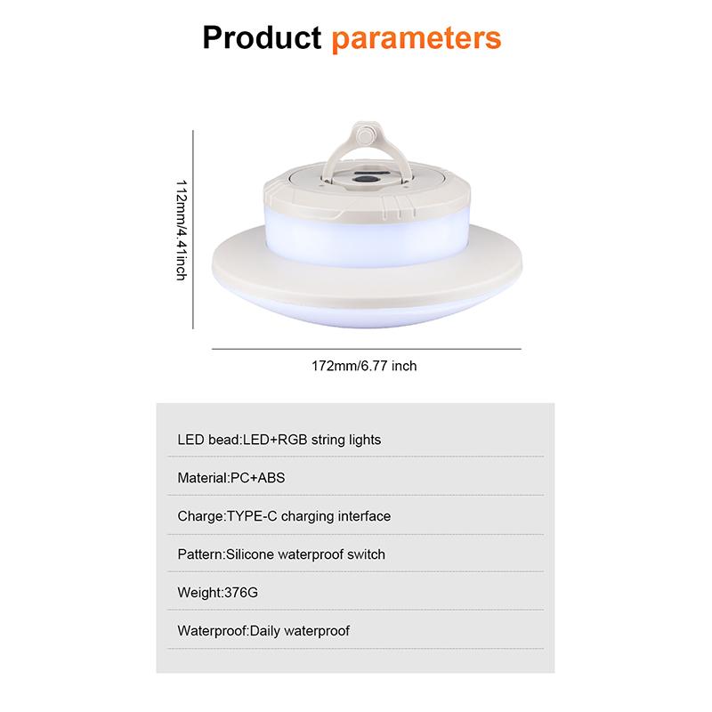 Rechargeable Portable Camping String Lights 8 Lighting Modes Outdoor Tents Garden Party Decorative LED String Lights 3