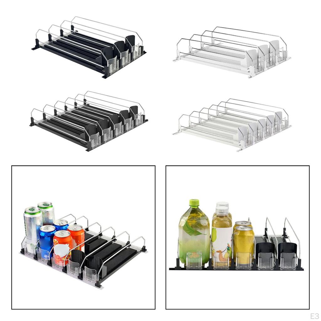 Drink Organizer for Fridge Automatic Propeller Bottle Rack Durable Spring Loaded Beverage