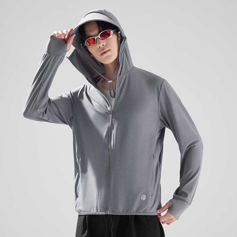 Men's and women's sunscreen clothes, printed LOGO work clothes, outdoor skin clothes, quick-drying, light and breathable ice silk jacket