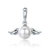 BAMOER Authentic 925 Sterling Silver Naughty Angel Wing Feather Charm Fit Charm Bracelet