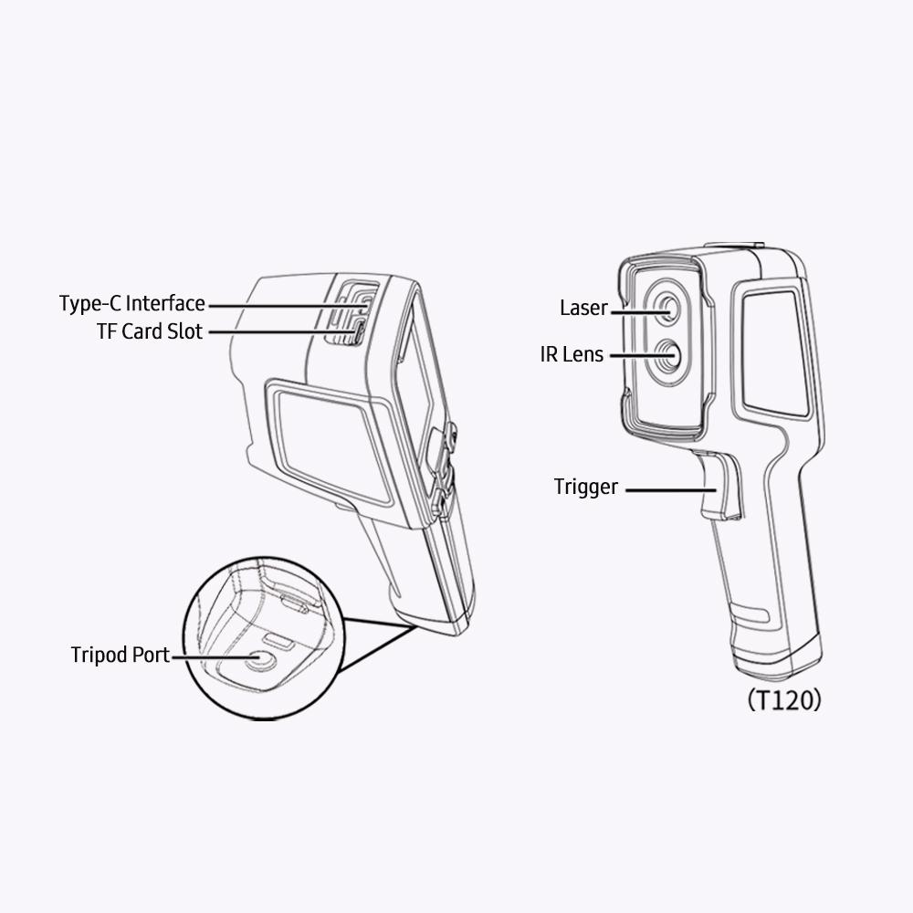 Портативная тепловизионная камера начального уровня GUIDE T120, перезаряжаемый тепловизор, 2000 мАч, без аккумулятора.