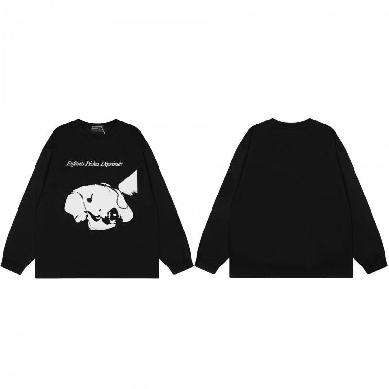 Long Sleeve T-Shirt Teen Boys Vintage Letter Print Relaxed Fit Streetwear Style 2025