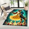 1pc Beauty and The Beast Pattern Area Rug Soft Flannel Floor Mat for Living Room, Office, Bedroom, Outdoor and Camping, Sofa Coffee Table Fl