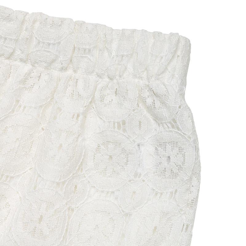 Женские летние брюки эластичные с высокой талией с вырезами свободные на кулиске прямые брюки