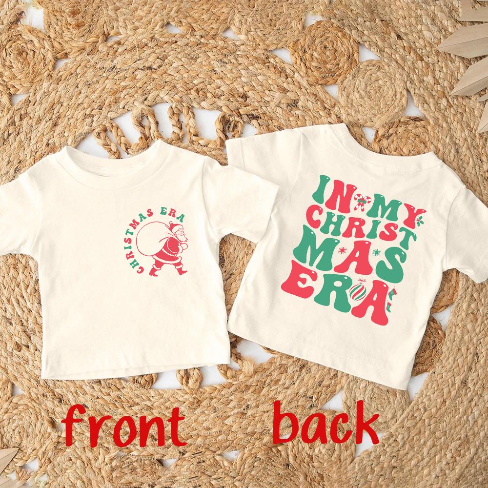 In My Cookie Baking Era Print Kids Christmas Shirt Boys Gilrs Holiday Outfit Child Retro T-shirt Xmas Party Children Clothes Tee