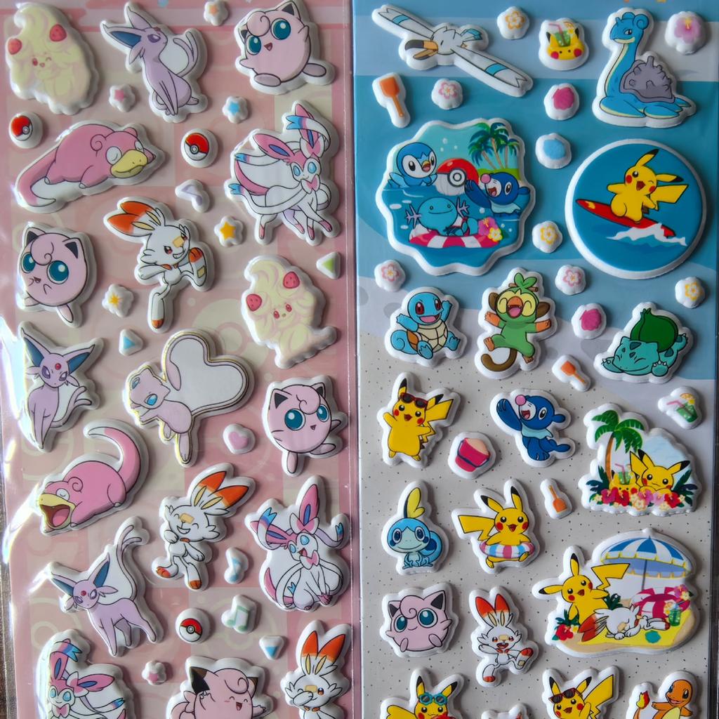 Набор 3D наклеек-пузырей Pokemon Милые Наградные Объемные Наклейки Канцелярские Принадлежности Декоративные Наклейки Для Детей Креативный Подарок Своими Руками