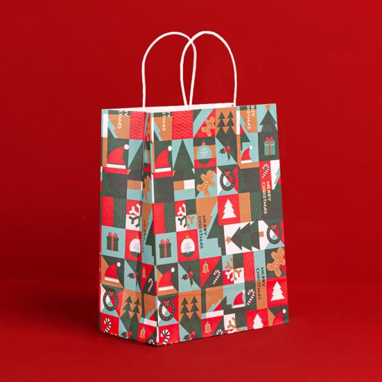 5Pcs Practical Large Capacity Portable Xmas Gift Wrapping Bags Merry Christmas Santa Claus Paper Decorations Party Favors