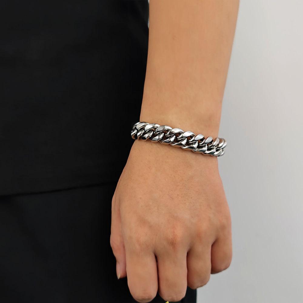Мужская цепочка из нержавеющей стали с покрытием 18K золотом, стиль хип-хоп Майами, звенья curb кубинская цепь, инкрустированная цирконами, для мальчика мужчины