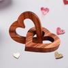 Wooden Heart Pendant Hollow Rustic Wood Decor Ornament for Farmhouse Shelf Living Room Wedding