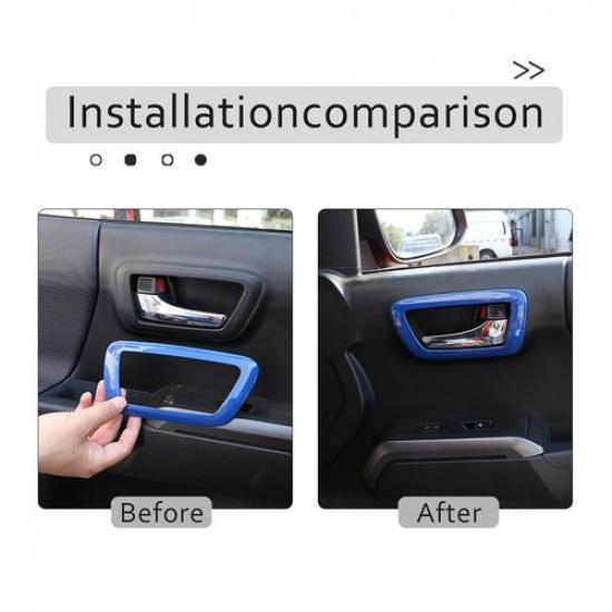 4 шт. Темно-синяя накладка на внутреннюю ручку двери (чаша) для Toyota Tacoma 2016-