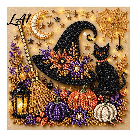 Faux Diamond Painting Kits for Adults Halloween Christmas DIY Pearl Kit Rhinestone Art Craft Full Drill Sets Set Adults Handmade Wall Decor Holiday
