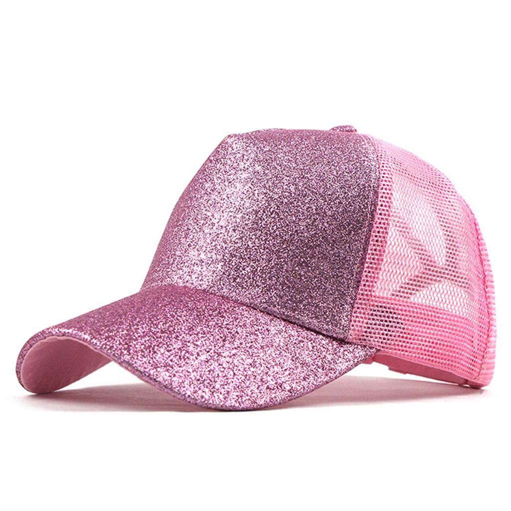 Обычная бейсбольная кепка с козырьком «Конский хвост», блестящая шляпа унисекс с «грязными булочками», дальнобойщиком