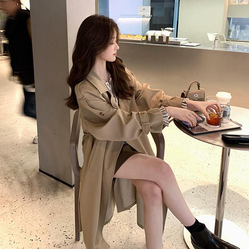 Белый плащ для женщин Новый стиль британский ретро весенне-осенний стиль средней длины для невысоких людей