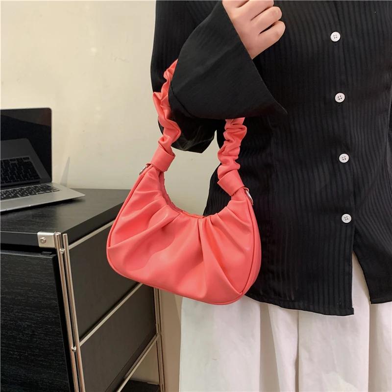 Solid Sewing Line Top Handle Bags for Women Soft Inner Compartment Wrinkled PU Bags Fashion