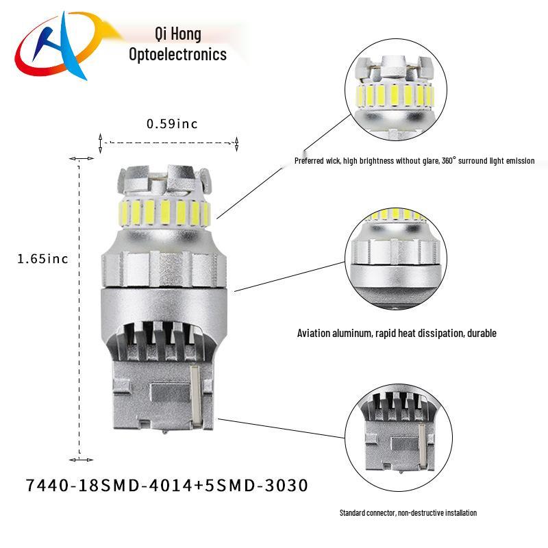 Универсальный светодиодный указатель поворота и задний фонарь высокой яркости для автомобиля - W21W T20/7440/7443