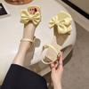 Large Solid Color Open-toe Sandals Women Summer One-line Buckle Fashion Temperament Bow Knot Comfortable Women's Shoes