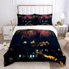 Красочный фейерверк пододеяльник 3D принт комплект постельного белья размер Queen город ночная сцена в фейерверках наволочки для детей взрослых декор