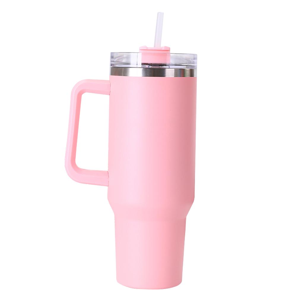 40oz Straw Double-Layer Insulated Cup with Handle Sports Water Bottle Stainless Steel Vacuum Thermal Insulated Mug for Women Men