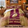 Queensland Maroons Pattern Bedding 3Pcs Set Custom Name, Bed Sheet And Pillowcases For Home Bedroom