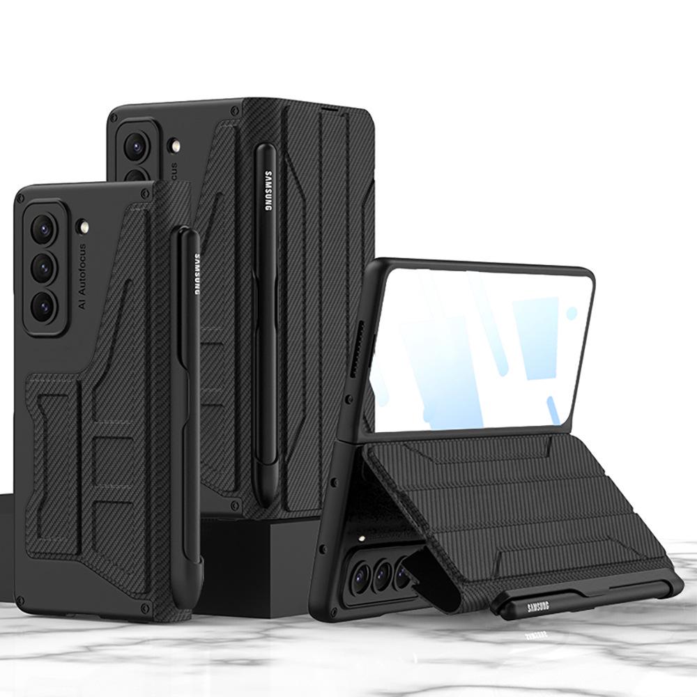 Кожаный флип-кейс Samsung Z Fold5 со слотом для стилуса - Защитная крышка для складного экрана