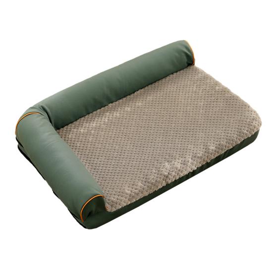 Orthopedic Dog Bed Fluffy Cat Bed with Neck Bolsters Non-Slip Bottom Thermal Plush Pet Couch Bed with Removable Washable Cover for Cats And Dogs
