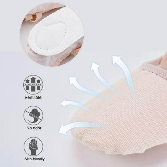 1 пара женских балеток, мягкие эластичные, износостойкие парусиновые туфли с разделенной подошвой, танцевальные тапочки