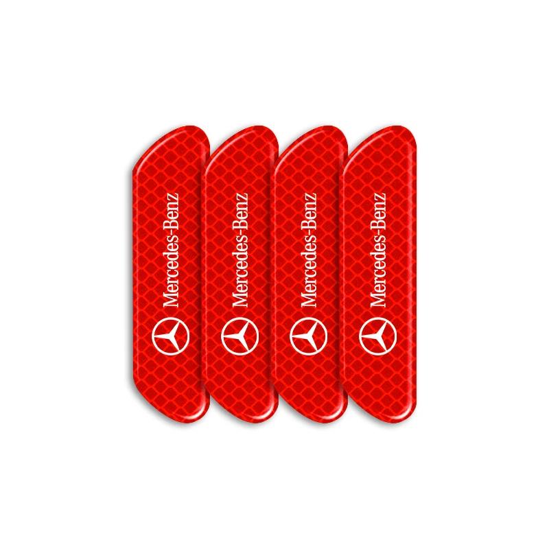 IJZN6 4PCS Car Door Sticker Safety Warning Reflective Mark Stickers For Mercedes Benz W212 W211 W213 W203 W205 W204 A C E B R Class