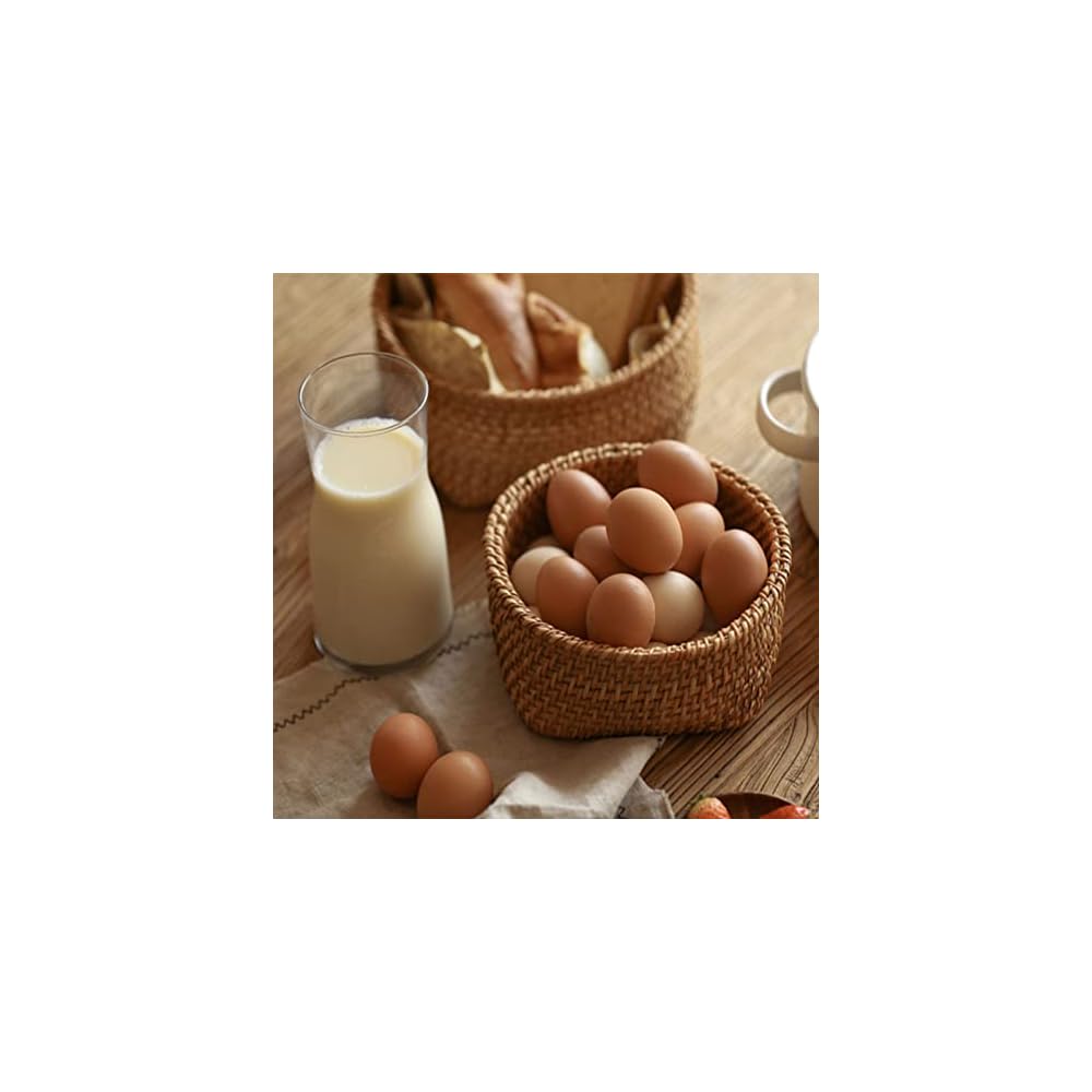 Lirancia Rattan Woven Basket, Fruit Tray, Egg Tray, Table Organizer, Kitchen Storage, Serving Tray,