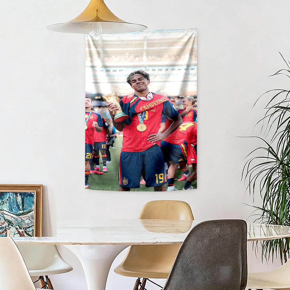 Lamine Yamal Wall Decor Tapestry Art For Pet Memorial Birthdaywedding Party Backdrop Family Gift