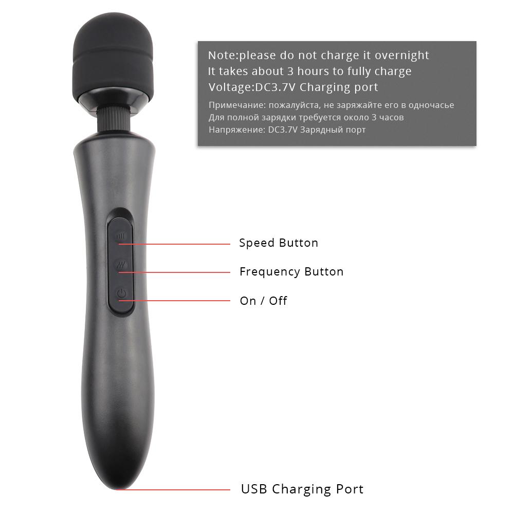 Мощный электрический вибратор для массажа взрослых секс-игрушки для женщин огромный AV Magic Wand Head 20 скоростей