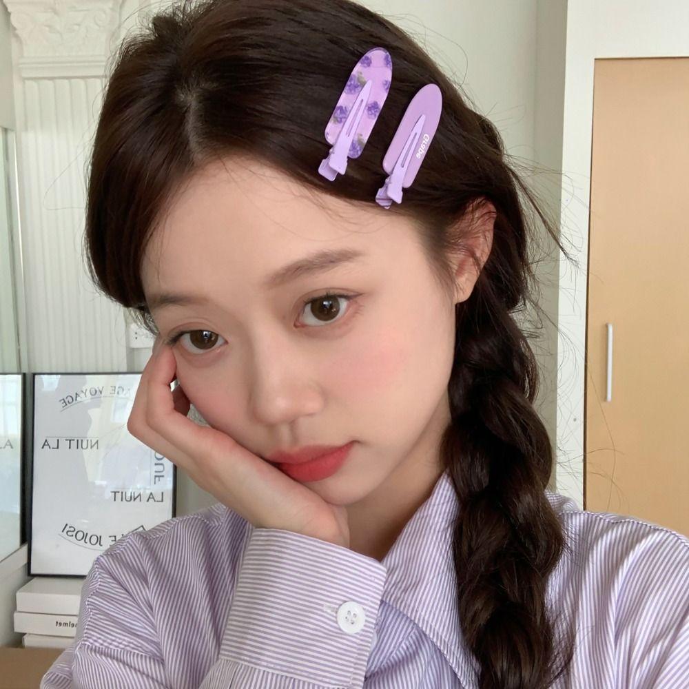 Duckbill Clip Fruit Hairpin Geometry Makeup Hair Clip Simple Traceless Hairpin Girls