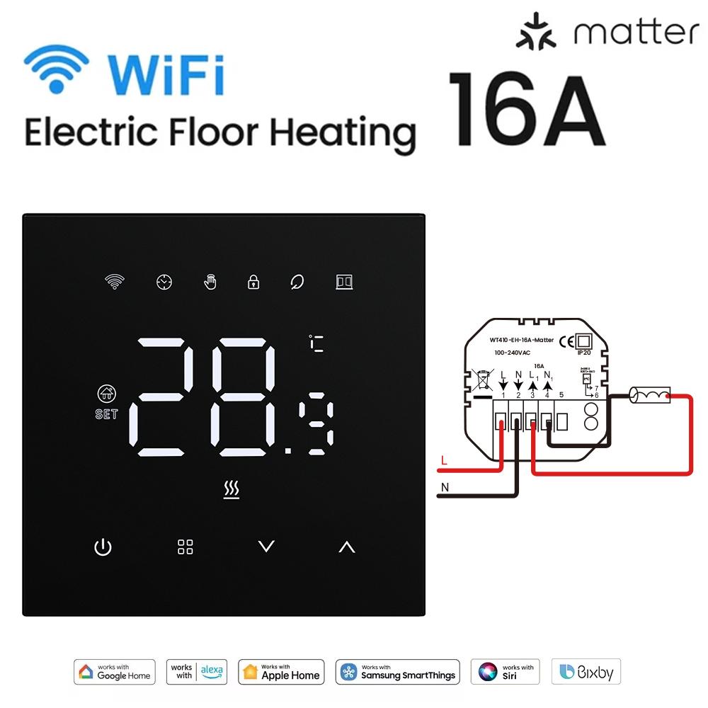AVATTO Tuya Matter Smart Thermostat WiFi WaterGas Electric Floor Heating Temperature Controller For Alexa Google Apple Smartthin