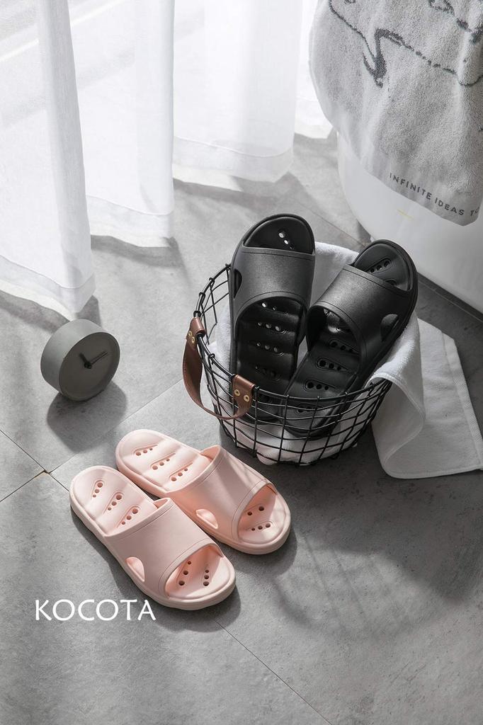 KOCOTA Сандалии для балкона с перфорированной подошвой, устойчивой к усадке, размер L, водостойкие тапочки, тапочки, унисекс, черный,