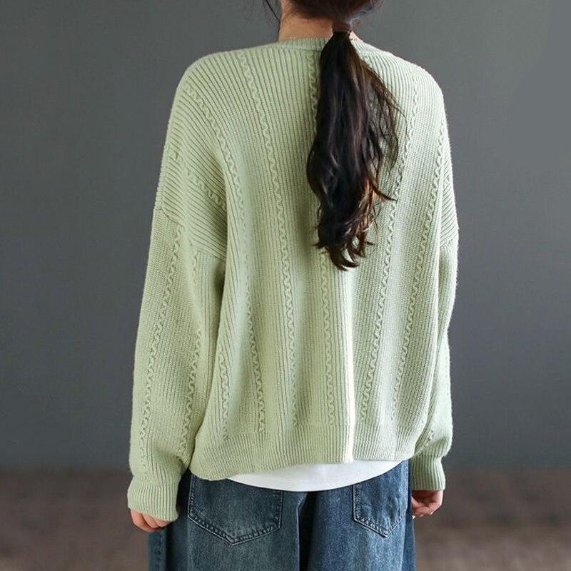 2023 Вязаный кардиган Женский повседневный свитер Осень-зима Свободный джемпер с длинным рукавом Топ Модный элегантный трикотаж Простые свитера 29232