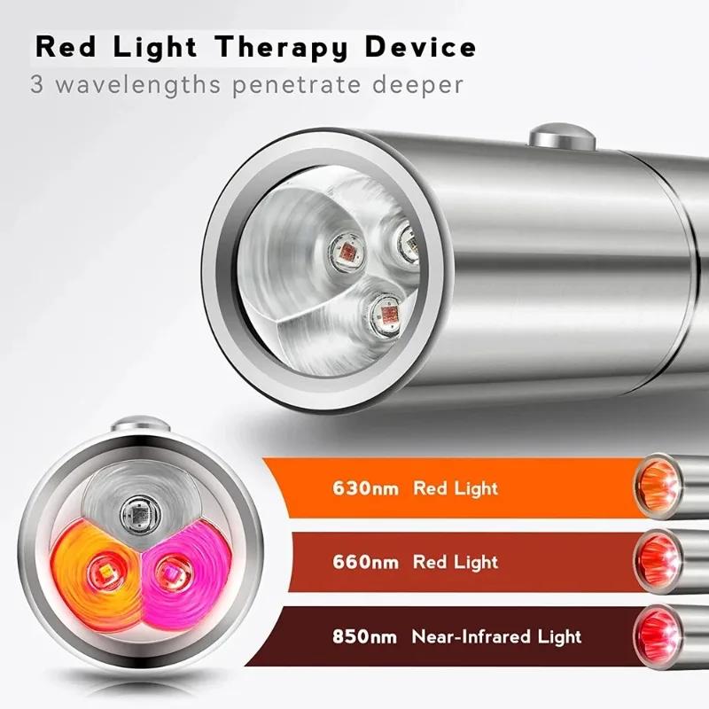 Red Light Therapy Wand Device for Body Acne Treatment With 5 Wavelengths Near Infrared 900nm Light Therapy Relieve Joint Pain