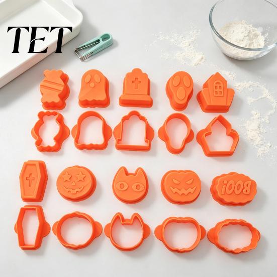 Fondant Pressing Molds 10Pcs Halloween Cake Pop Mold with 100 Paper Sticks, Pumpkin Ghost Handmade Decorating Tools Skull Baking for Party Favors,