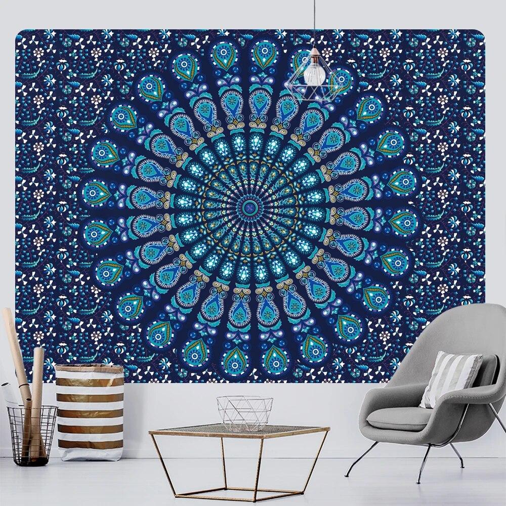 Индийский гобелен, домашний декор, фантазийный гобелен с мандалой, хиппи, богемный декор, простыня для йоги, пододеяльник, коврик для йоги