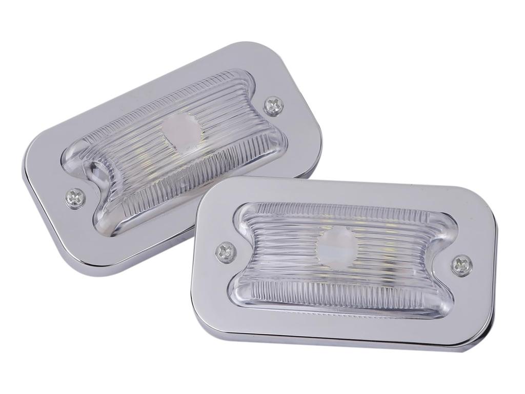 LED 24V Square Side Marker Lamp, Set of 10 Open Front Glass Lens Lights