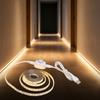 1M/2M/3M Strip Light 5V USB Under Cabinet Lighting PIR Motion Sensor Kitchen Wardrobe Led Tape Warm White Fast Setup Deco Room