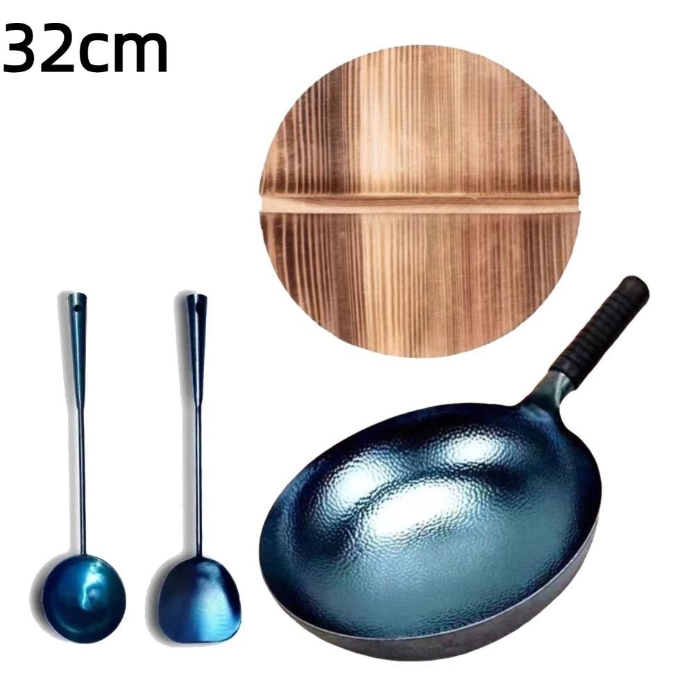 32/34/36cm Cast Iron Wok Non Stick Kitchen Tools Durable Cookware Cooking Pot  Gas Induction Cooker