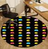 PAC Pattern Round Rug, Indoor/Outdoor Mat, for Picnic, Gameroom, Bedroom, Office, Living Room, Home Decor Carpet, Birthday Gift